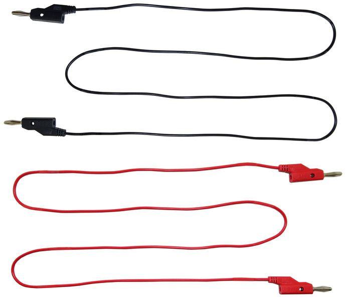 4-Foot Banana Plug to Banana Plug Test Lead Set - Includes 1 Red and 1 Black