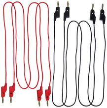Load image into Gallery viewer, 2 Pack of Red and Black Banana to Banana Test Lead Sets - 18 Gauge, 48&quot; Length
