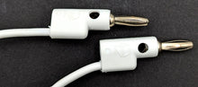Load image into Gallery viewer, 12&quot; White Banana to Banana Test Lead, Stackable Plugs
