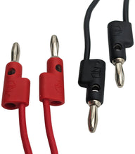 Load image into Gallery viewer, Set of 1 Red and 1 Black Banana to Banana Leads, 24 Inches Long, Stackable
