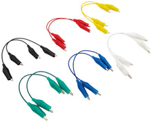 Load image into Gallery viewer, 12 Pack Short 5-inch Alligator Clip to Alligator Clip Test Leads (6 Colors)
