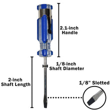 Load image into Gallery viewer, Mini 1/8&quot; Slotted Pocket-Clip Screwdriver with Magnetized Tip, 4-inch Overall Length
