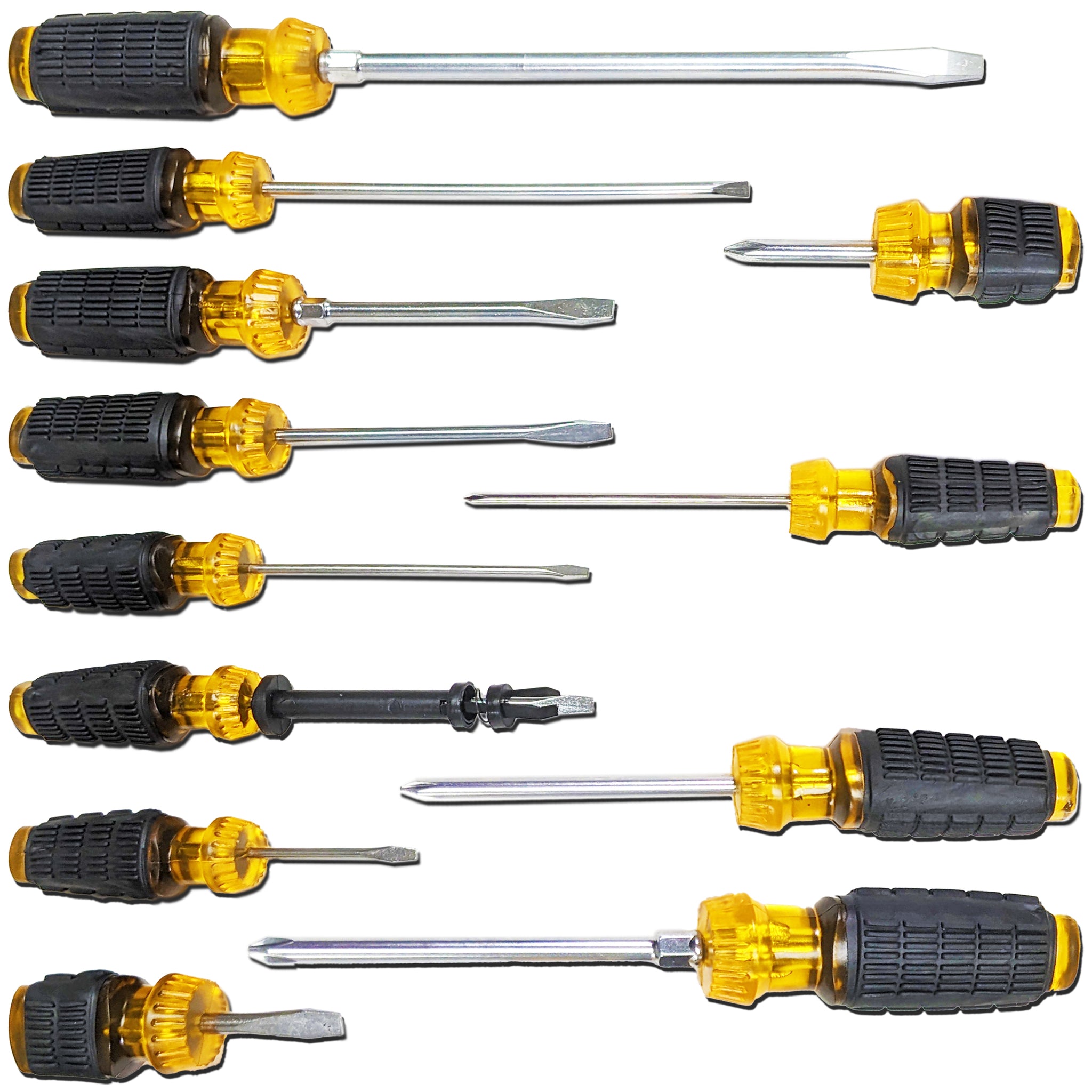 A set of flat-head and phillips screwdriver with insulator, magnetic A set of flat-head and phillips screwdriver with insulator, magnetic