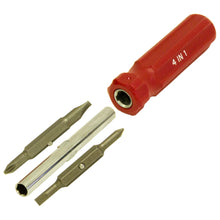 Load image into Gallery viewer, 4-in-1 Quick Change Screwdriver #1 and #2 Phillips, 3/16 and 5/16 Slotted
