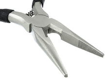 Load image into Gallery viewer, 5¼-inch Mini Long Nose Pliers (Serrated Jaws) with Side Cutter, Return Spring, and Comfort Grip Handles
