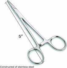 Load image into Gallery viewer, 5" Straight Nose Hemostat Clamp with Serrated Jaws
