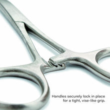 Load image into Gallery viewer, 5" Straight Nose Hemostat Clamp with Serrated Jaws
