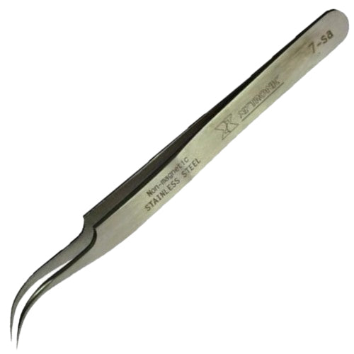 Xytronic Non-Magnetic, Stainless Steel Bent Tip Tweezer, 4½-inch Length (7-sa)