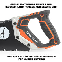 Load image into Gallery viewer, GreatNeck 15 Inch Aggressive Tooth Handsaw, Aluminum Frame, Wood Saw, Branch Cutter, PVC Cutter, Tree Saw, Handsaw for Wood, Hand Saw for Trees (74003)
