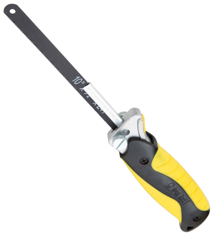 GreatNeck True Close Quarter Hacksaw with 10-inch Carbon Steel Blade for Cutting Wood, PVC, Foam, Brass, and More (80070)