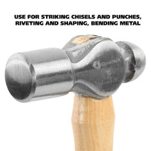 Load image into Gallery viewer, GreatNeck 16 Ounce Hickory Ball Peen Hammer, Auto Body Hammer, Wood Handle Hammer, Sheet Metal Hammer (BP16)
