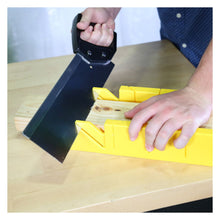 Load image into Gallery viewer, GreatNeck 12 Inch Mitre Box with 14 Inch Back Saw, Reinforced Steel Back Saw for Accurate Cutting, Receptacle Box Saw With Degree Cutting Guide (BSB14)
