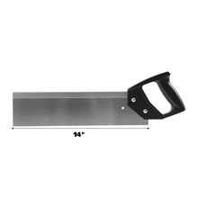 Load image into Gallery viewer, GreatNeck 12 Inch Mitre Box with 14 Inch Back Saw, Reinforced Steel Back Saw for Accurate Cutting, Receptacle Box Saw With Degree Cutting Guide (BSB14)
