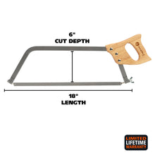 Load image into Gallery viewer, GreatNeck Butcher Saw, 18 Inch | Meat Processing Saw – Cut Through Bone &amp; Meat | Great for Home Use &amp; Processing Game &amp; Livestock | High Carbon Steel Blade &amp; Cold Rolled Steel Frame (BUS18)
