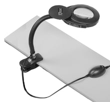 Load image into Gallery viewer, Clip-On Magnifier Lamp with 14.5″ Long Gooseneck, 3.5&quot; Diameter Glass Lens, 3X Diopter (LED-250B)
