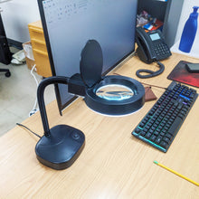 Load image into Gallery viewer, Tabletop Magnifying Light with 12&quot; Flexible Neck, 4X and 8X Magnification, 11W Fluorescent Lamp
