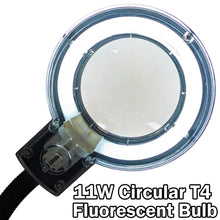 Load image into Gallery viewer, Tabletop Magnifying Light with 12&quot; Flexible Neck, 4X and 8X Magnification, 11W Fluorescent Lamp
