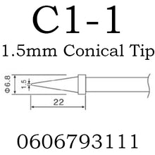 Load image into Gallery viewer, 1.5mm Conical Tip C1-1 for ZD-98 / ZD-99 / ZD-8906 / ZD-8906L Soldering Station
