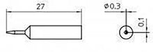 Load image into Gallery viewer, Weller XNT1SCNW Chisel Soldering Tip, XNT Series, Non-Wettable (0.3 x 0.1 mm)
