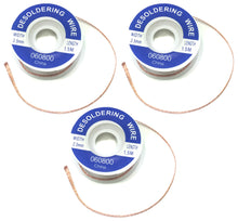 Load image into Gallery viewer, 3 Pack Desoldering Wick, 2.5mm Width, 5&#39; Length for Solder Removal
