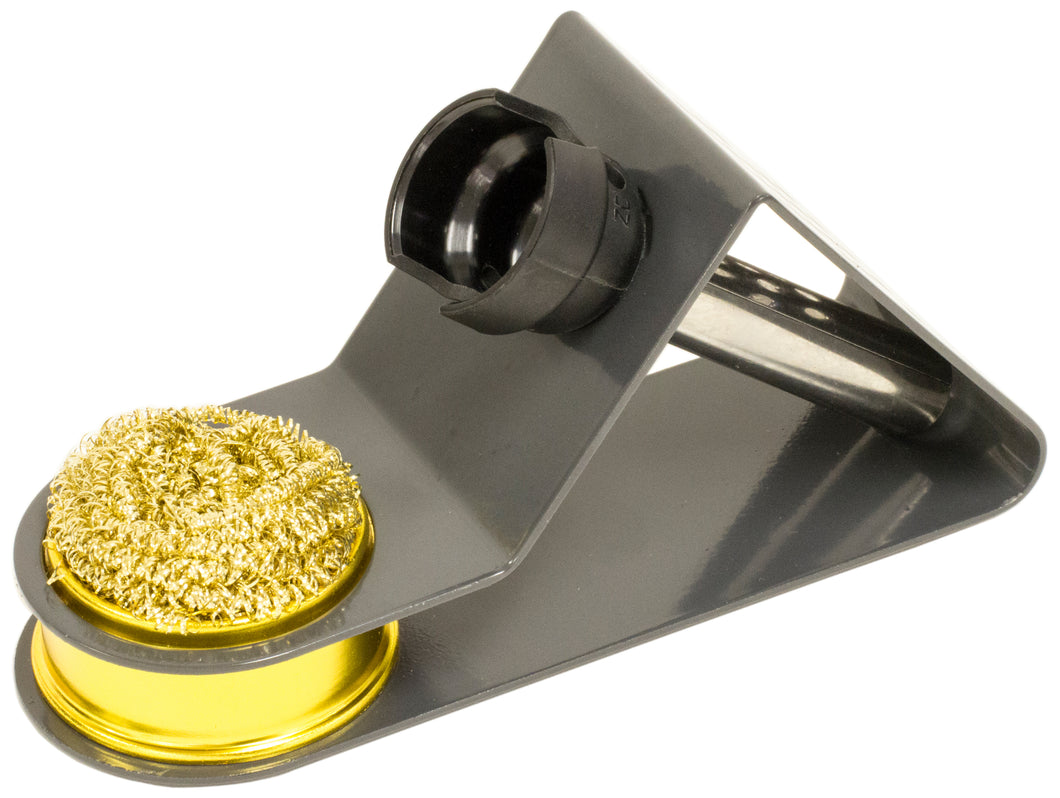 Sturdy heavy duty stand with built in tip cleaner | Replaceable Soft Coiled Brass Tip Cleaner | Keeps tip temperature constant