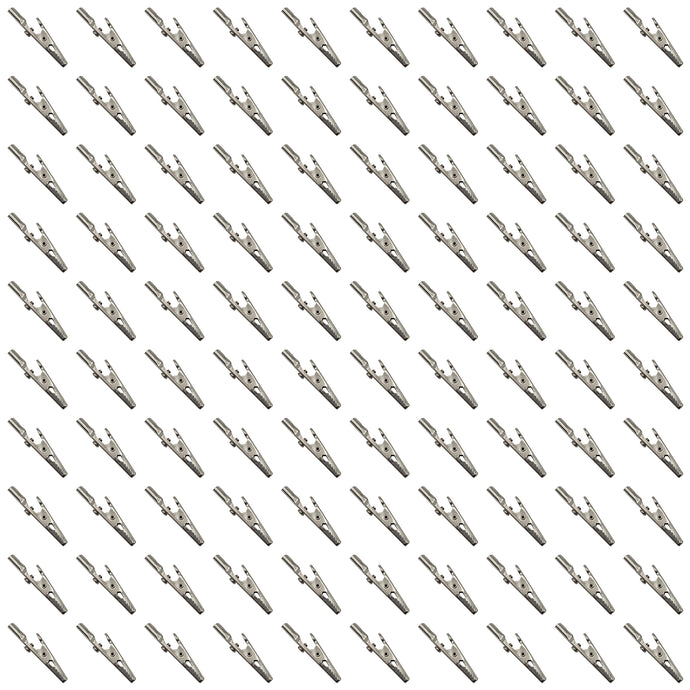 100 Pack Alligator Clips Screw Type, 2-inch Length with 3/8-inch Jaw Opening - Accepts Banana Plug (Equal to Mueller 60S)