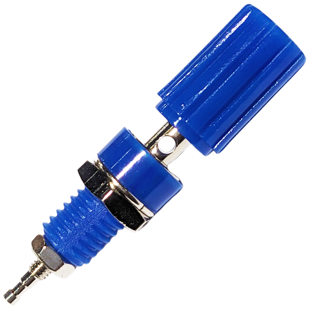 Blue 5-Way Binding Post, Insulated, Accepts Banana Plug or Spade Lug