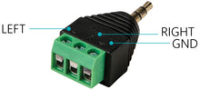 Load image into Gallery viewer, 20 Pack of Stereo Plugs 3.5mm Male Jack to 3 Pin Screw Terminal Connector
