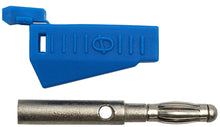 Load image into Gallery viewer, Blue Stackable 4mm Banana Plug Connector for Building or Repairing Test Leads
