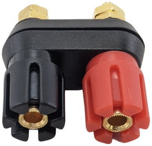 Load image into Gallery viewer, Gold Insulated Dual Binding Post with 4mm Banana Plug Jacks 2-Way, Black and Red Terminals for Audio or as Test Lead Connector
