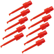 Load image into Gallery viewer, 10 Pack of Red Spring Loaded Mini Hooks for Building Test Leads
