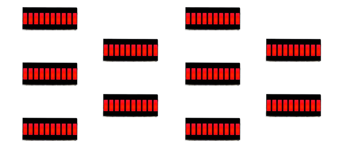 10 Pack LED Bar Graph Red