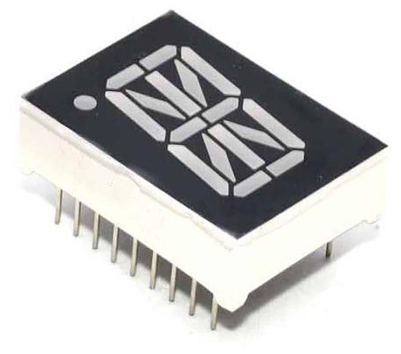 0.8 inch (20mm) 16 Segment Single Digit Alphanumeric Display, Red, Com ...