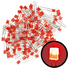 Load image into Gallery viewer, 100 Pack Red Rectangular LEDs, Diffused Lens (5mm x 2mm x 7mm)
