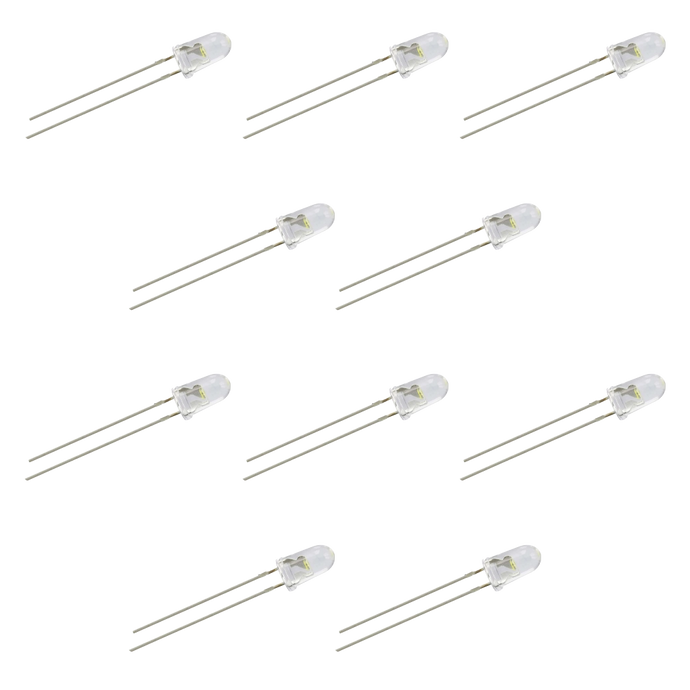 10 Pack Super Bright LED - Blue - 5mm - Water Clear Lens