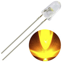Load image into Gallery viewer, 100 Pack Super Bright Yellow LEDs, 5mm White Clear Lens, 4000 MCD @20mA, 30 Degrees Viewing Angle
