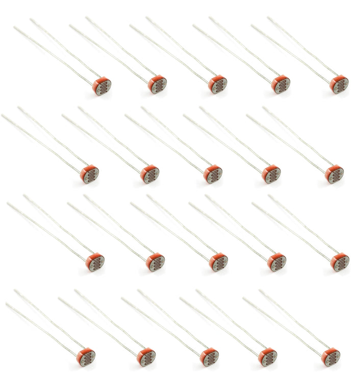20 Pack 5mm Light Sensitive Resistor, Photoelectric Photo Cell (5516)