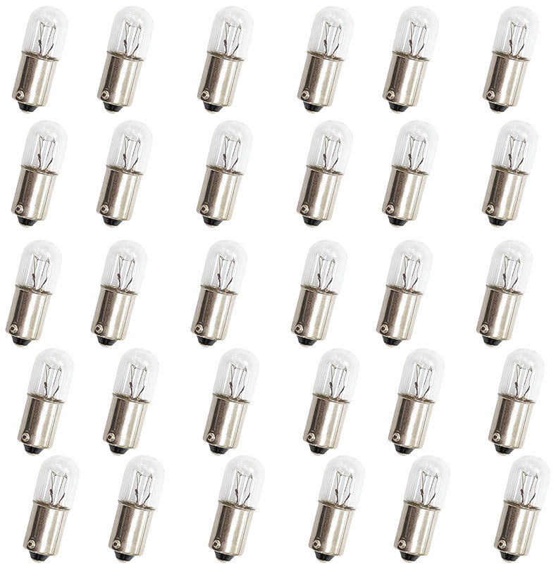 30 Pack T-3 1/4 Incandescent Lamps with Miniature Bayonet Base, 28V, 170mA