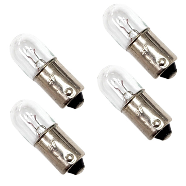 4 Pack Miniature Incandescent Lamps, Clear Lens, Bayonet Base, 6.3V, 150mA, 3000 Average Life Hours, ROHS Compliant