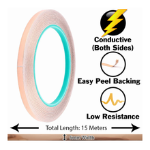 Load image into Gallery viewer, 50 Feet 3/16" (5mm) Wide Copper Foil Tape with Adhesive Backing, EMI Shielding
