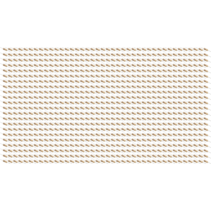 1000 Pack  10K Ohm Carbon Film Resistors, 1/4W, ±5% Tolerance