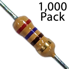 Load image into Gallery viewer, 1,000 Pack Carbon Film Resistors 1/4W 270 Ohms, ±5% Tolerance
