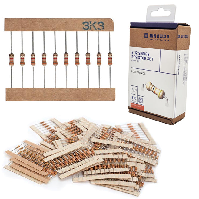 Whadda 610 Piece E12 Resistor Set - Includes 61 Different Values from 10E to 1M (K/RES-E12)