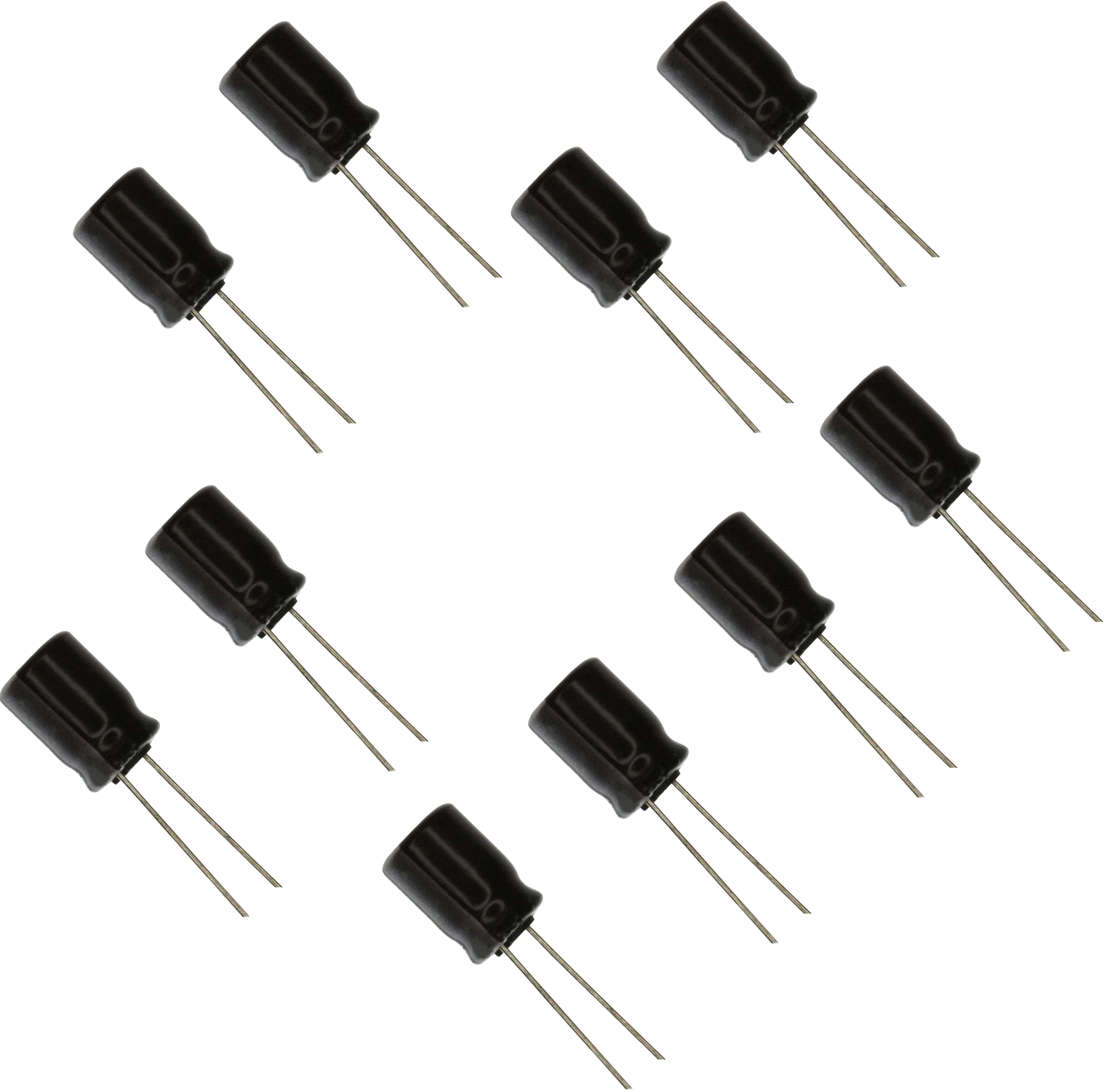 10 Pack Electrolytic Radial Lead Capacitor 50V 10µF – SciencePurchase