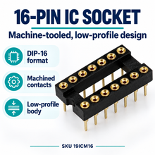 Load image into Gallery viewer, Machine Tooled Low Profile IC Socket 16-Pins  - 10 Pack
