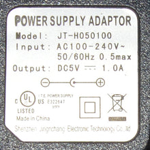 Load image into Gallery viewer, 5 Volt DC, 1 Amp Power Adapter with FEMALE 5.5mm x 2.1mm Plug, Center Positive
