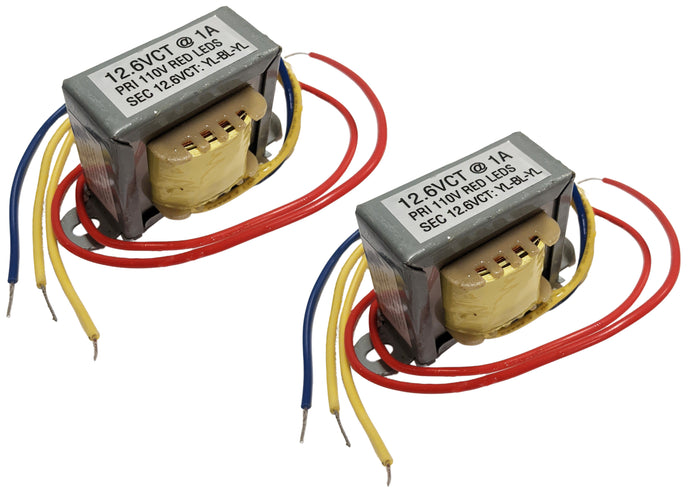 2 Pack Power Transformer 12.6 VCT, 1A with Wire Leads and Foot Mount