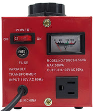 Load image into Gallery viewer, 5 Amp Variable Transformer, 500 VAC Max, 0-130 Volt Output
