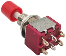 Load image into Gallery viewer, DPDT Alternate Action Pushbutton Switch, On-On, Solder Lug Termination
