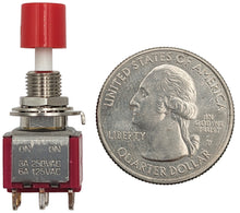 Load image into Gallery viewer, DPDT Alternate Action Pushbutton Switch, On-On, Solder Lug Termination
